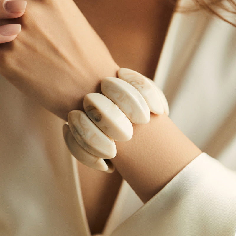 Bold Marbled Resin Chunky Link Bracelet