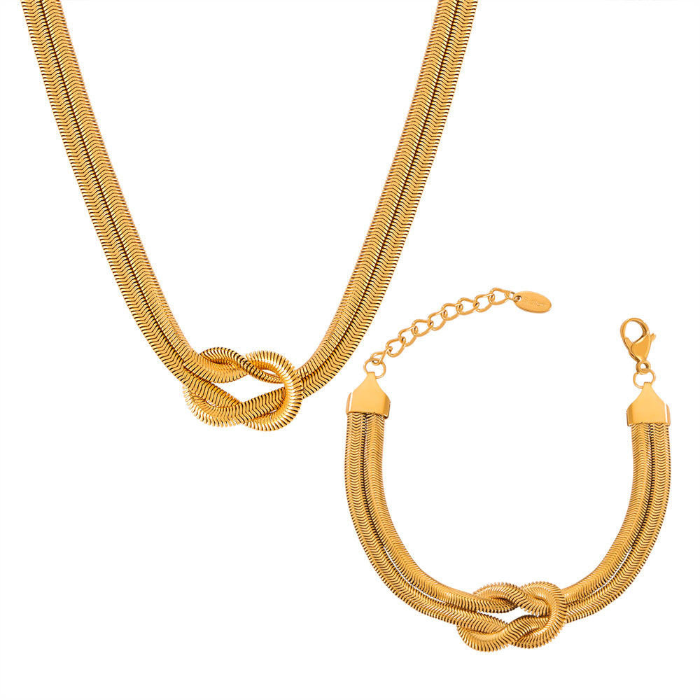 Sleek Knotted Snake Chain Jewelry Set
