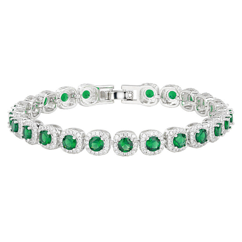 Luxurious Halo Gemstone Tennis Bracelet Collection