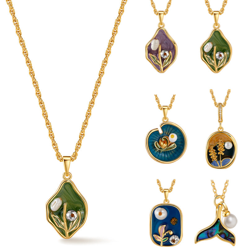 Verzauberte Emaille: Vintage-Blumen- und Meeresschätze 