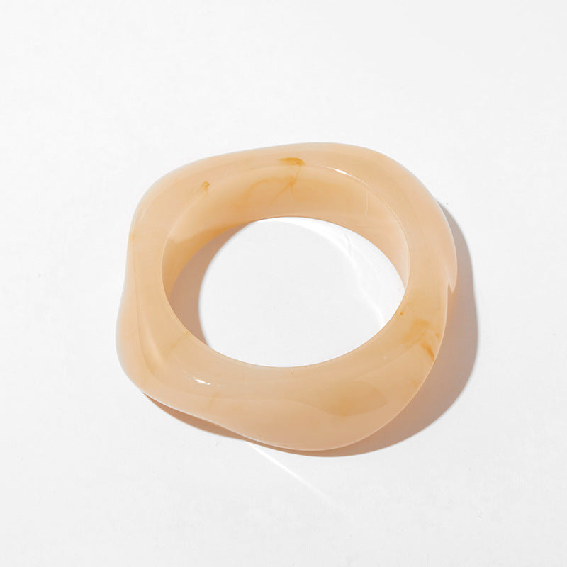 Vintage Style Marbled Acrylic Statement Bangle