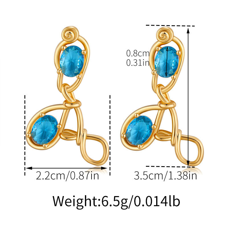 Romantic Sparkling Gemstone Heart Earrings