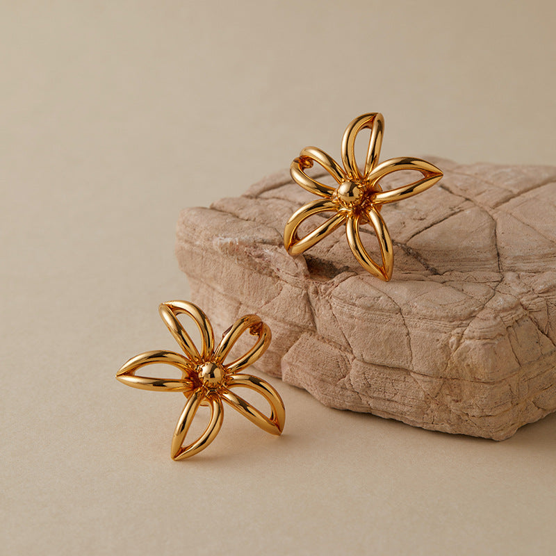 Abstract Flower Petal Statement Earrings