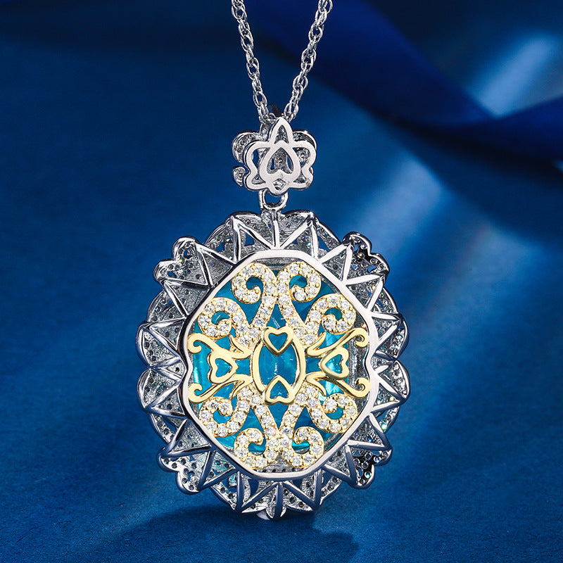 Luxury Cushion Cut Gemstone Pendant Necklace