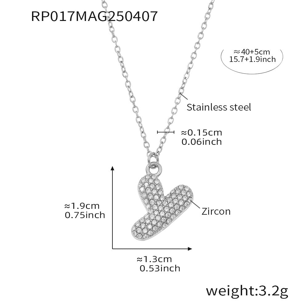 Pave Crystal Bubble Initial Necklace