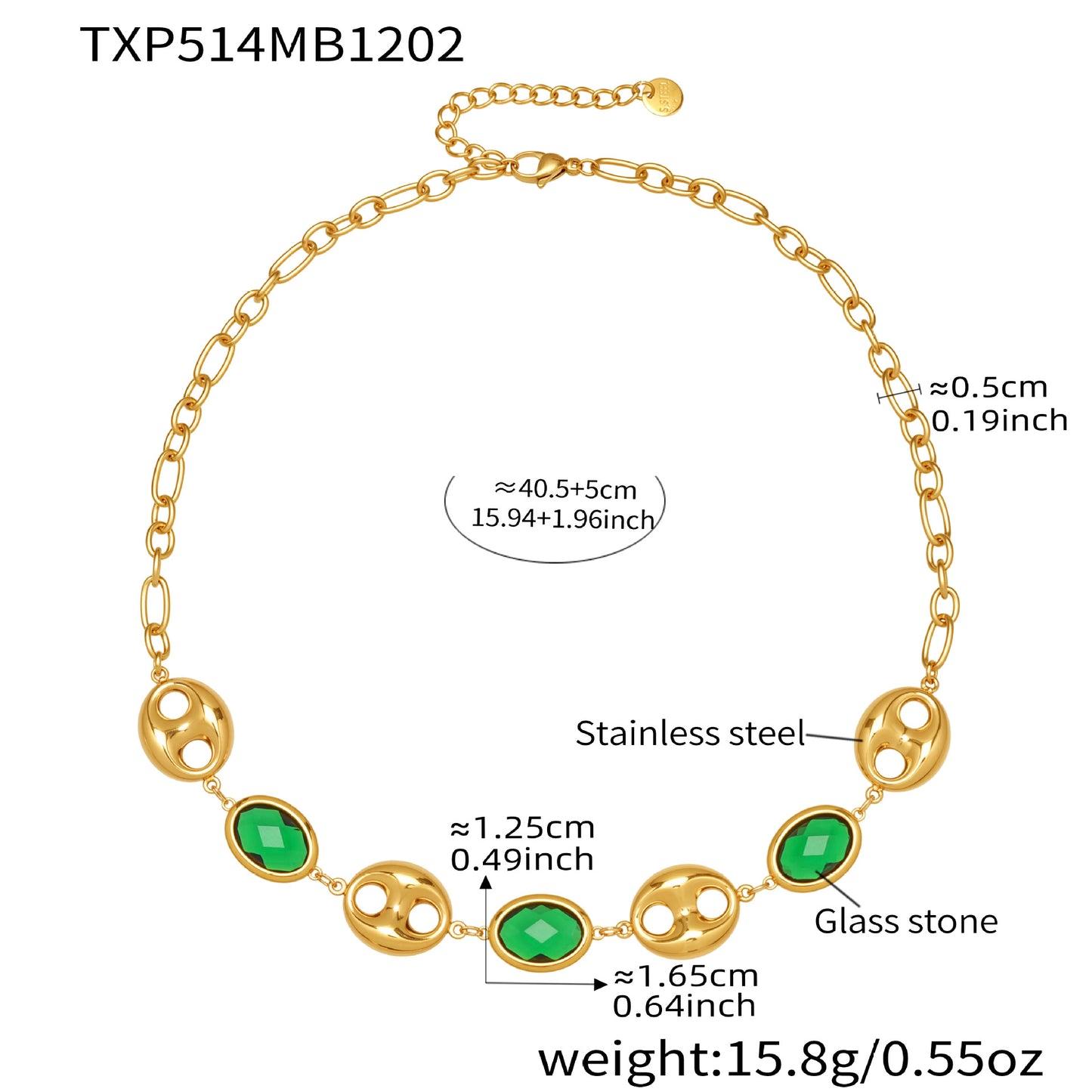 Elegant Pig Nose Glass Jewelry Set