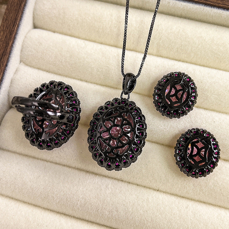 Vintage Gothic Royal Purple Jewelry Set