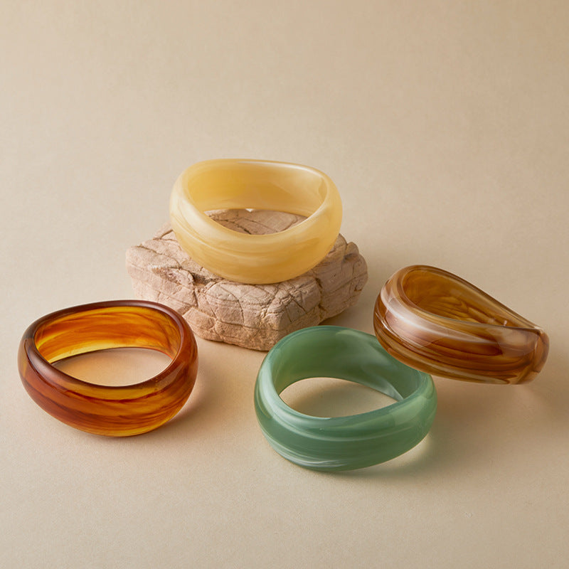 Irregular Resin Chunky Bangles Collection