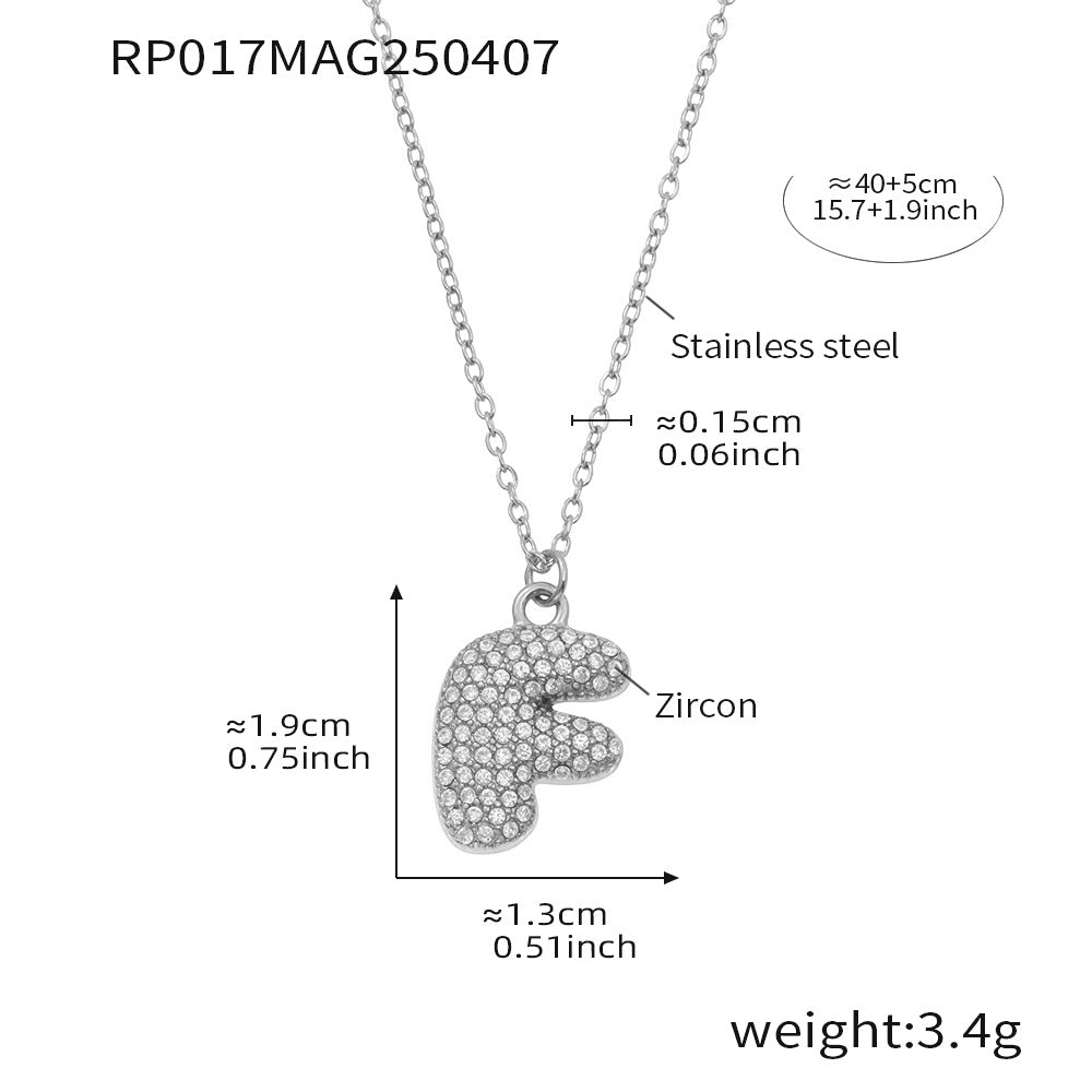 Pave Crystal Bubble Initial Necklace