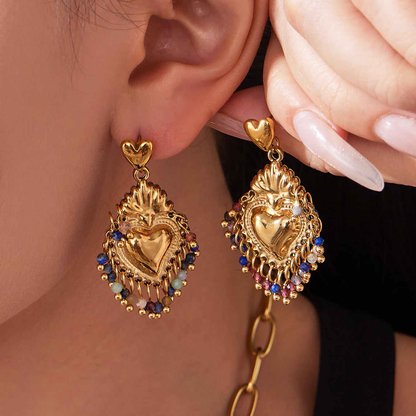 Sacred Heart Milagro Charm Jewelry Sets