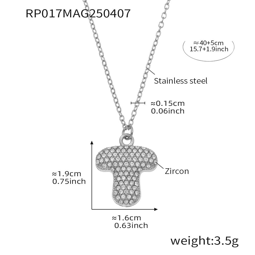 Pave Crystal Bubble Initial Necklace