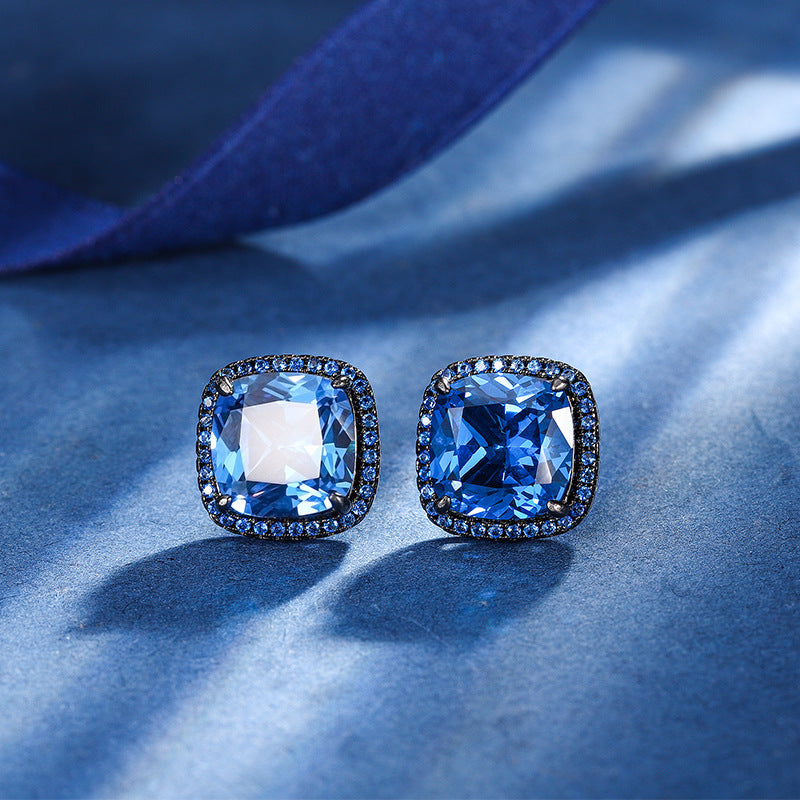 Elegant Radiant-Cut Gemstone Halo Jewelry Suite