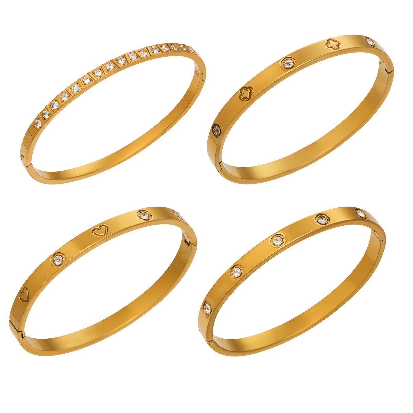Timeless 18K Gold Zircon Bangles