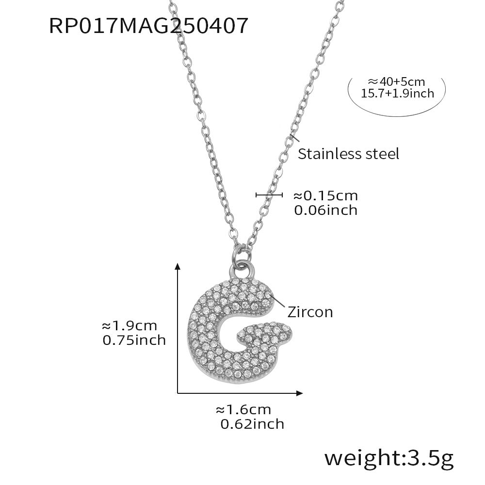 Pave Crystal Bubble Initial Necklace