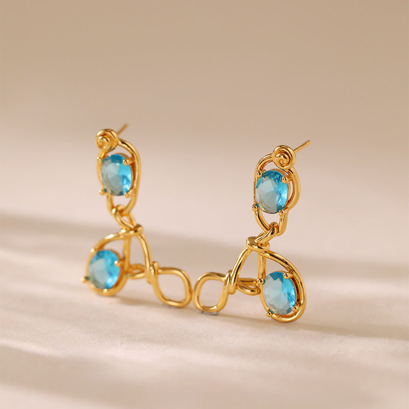 Romantic Sparkling Gemstone Heart Earrings