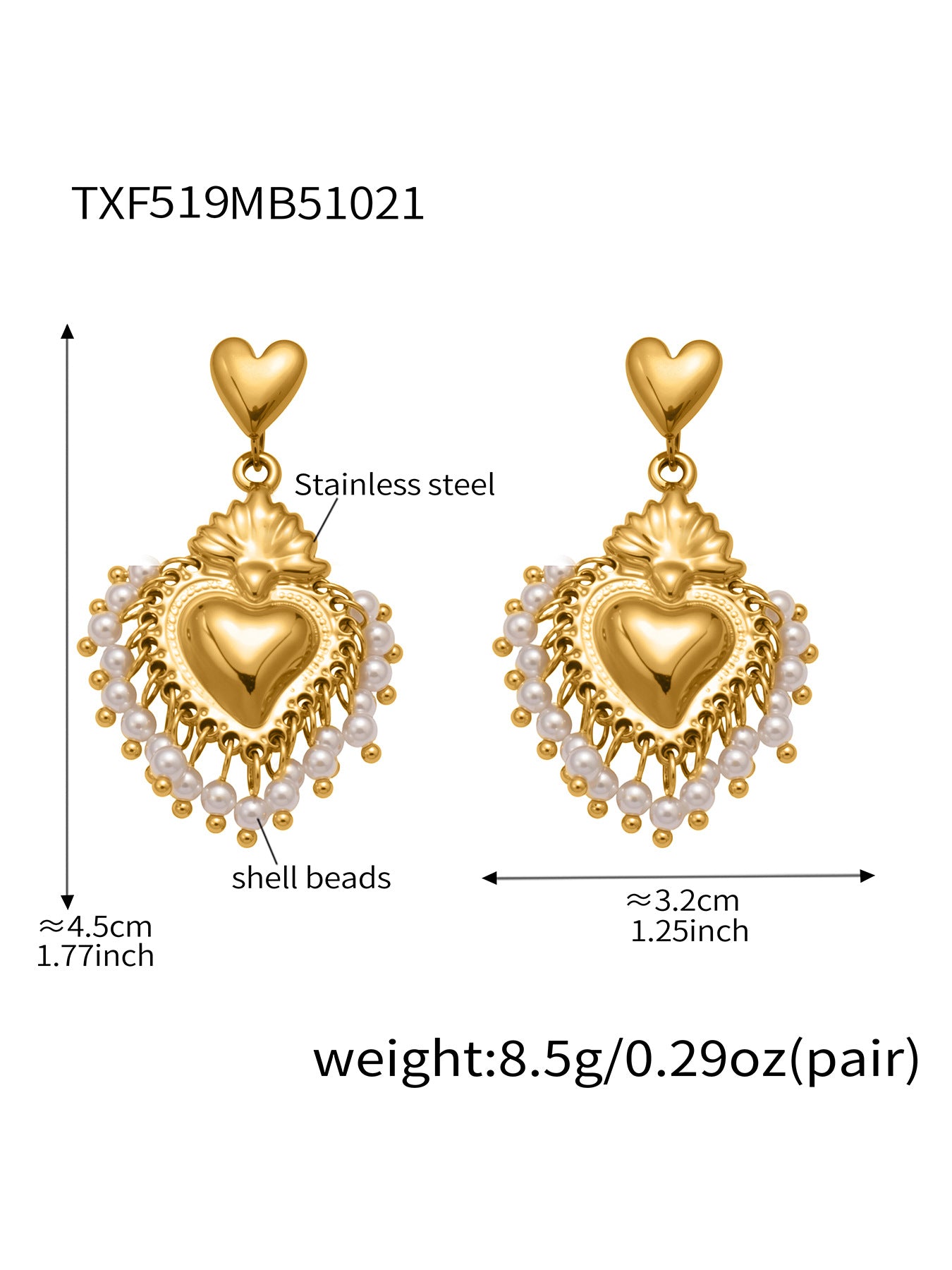 Sacred Heart Milagro Charm Jewelry Sets