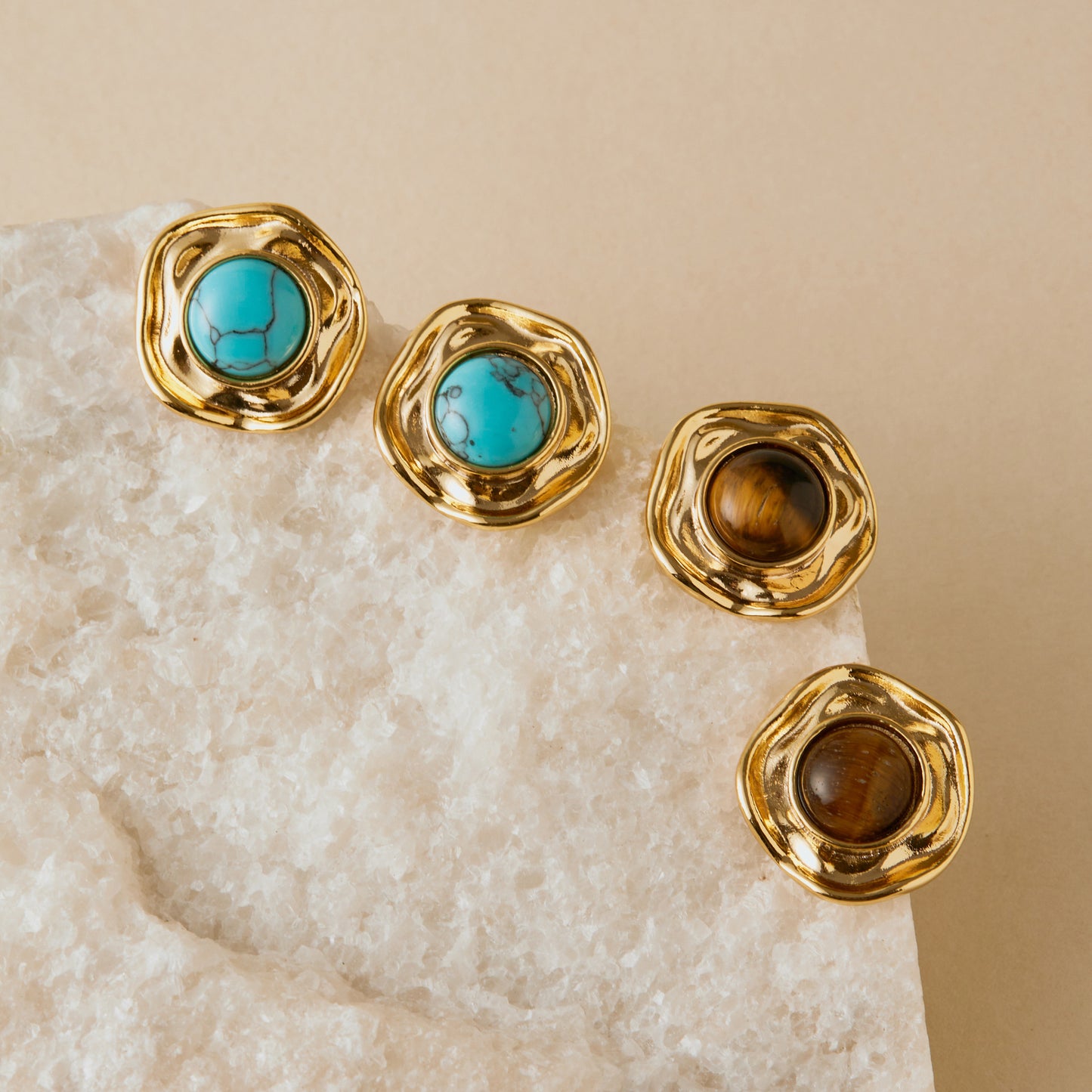 Tiger's Eye Vintage Earrings