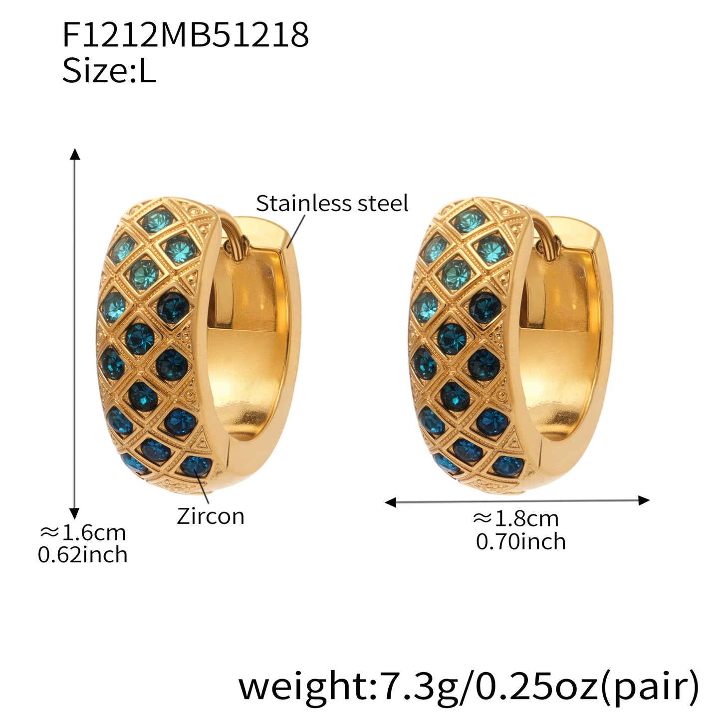 Boucles d'oreilles créoles en cristal à texture matelassée colorée 