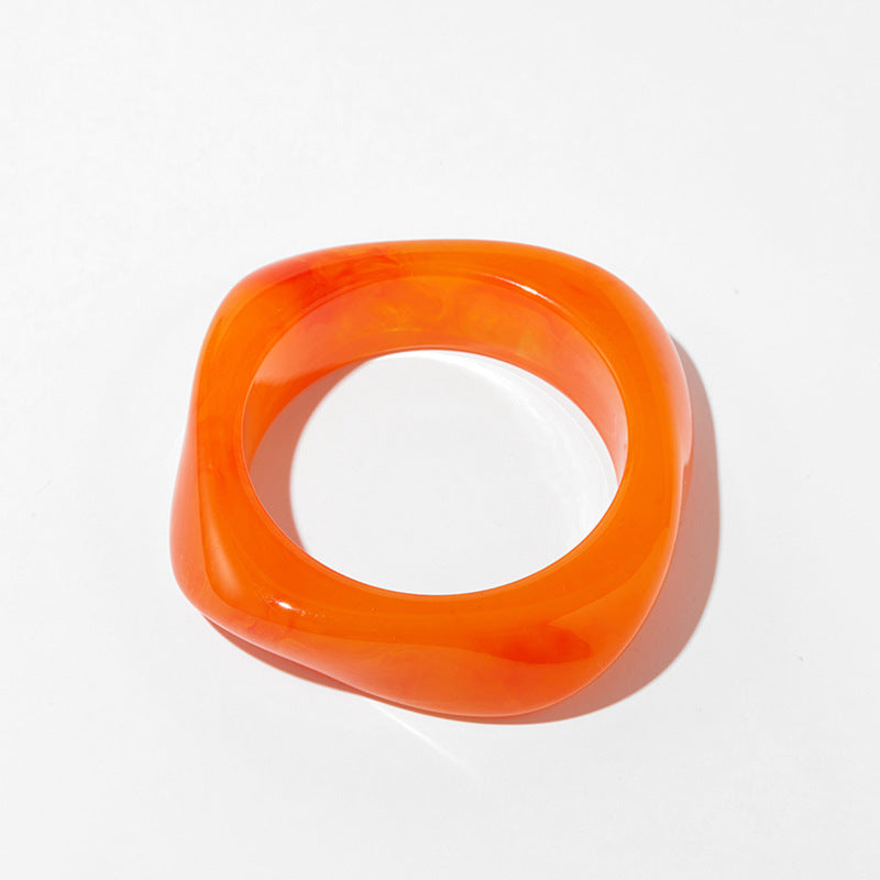 Vintage Style Marbled Acrylic Statement Bangle