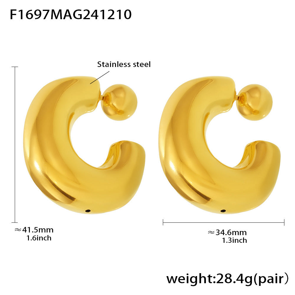Geometric Sphere Statement Hoop Earrings