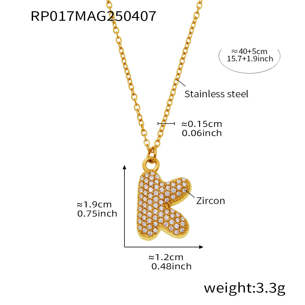 Pave Crystal Bubble Initial Necklace