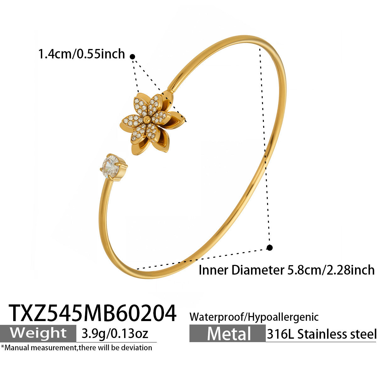 Sparkling Zircon Flower Gold Jewelry Sets