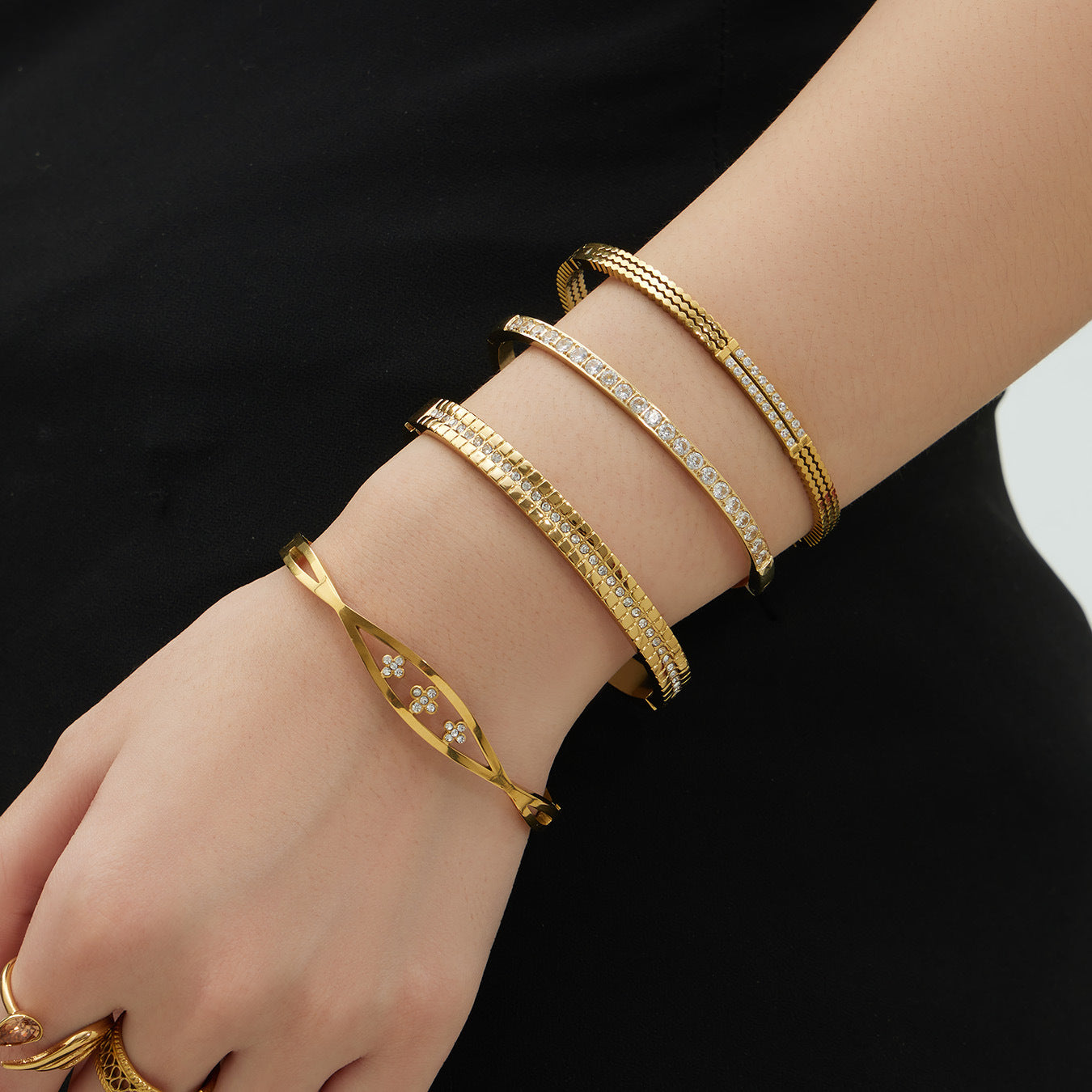 Bracelet en cristal de diamant étincelant 