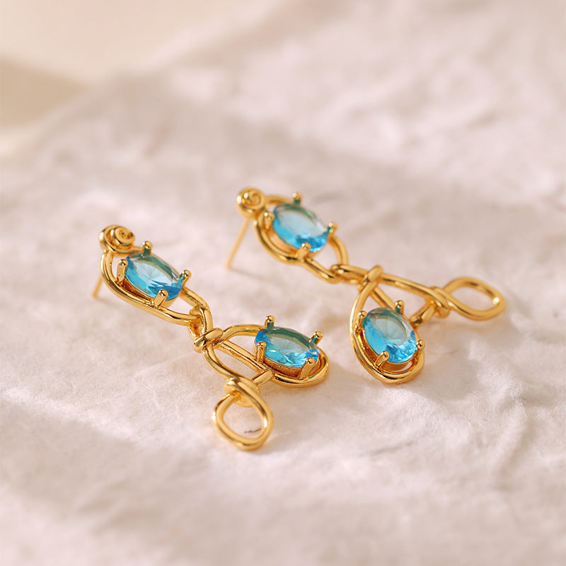 Romantic Sparkling Gemstone Heart Earrings