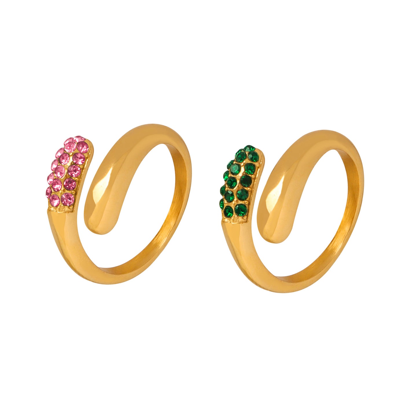 Crystal Open Cuff Rings