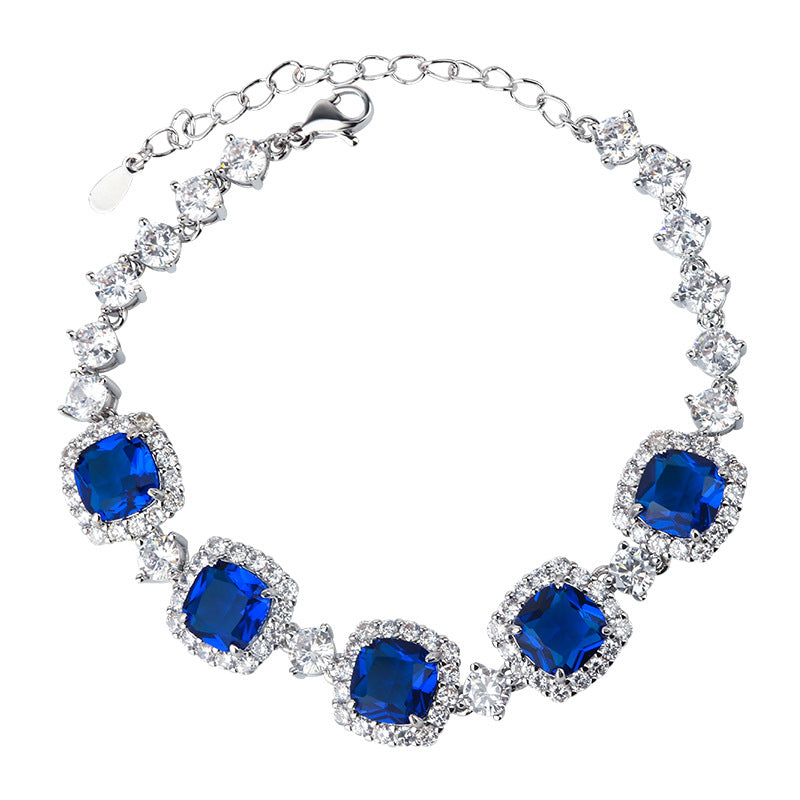 Vintage Halo Cushion Cut Vibrant Gemstone Tennis Bracelet