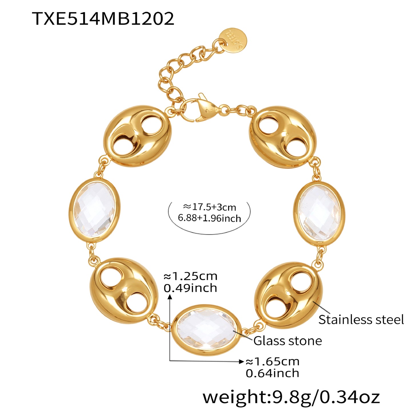 Elegant Pig Nose Glass Jewelry Set