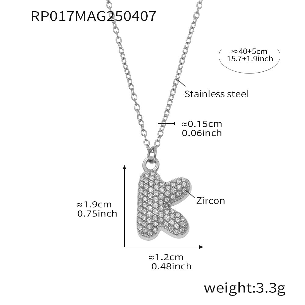 Pave Crystal Bubble Initial Necklace