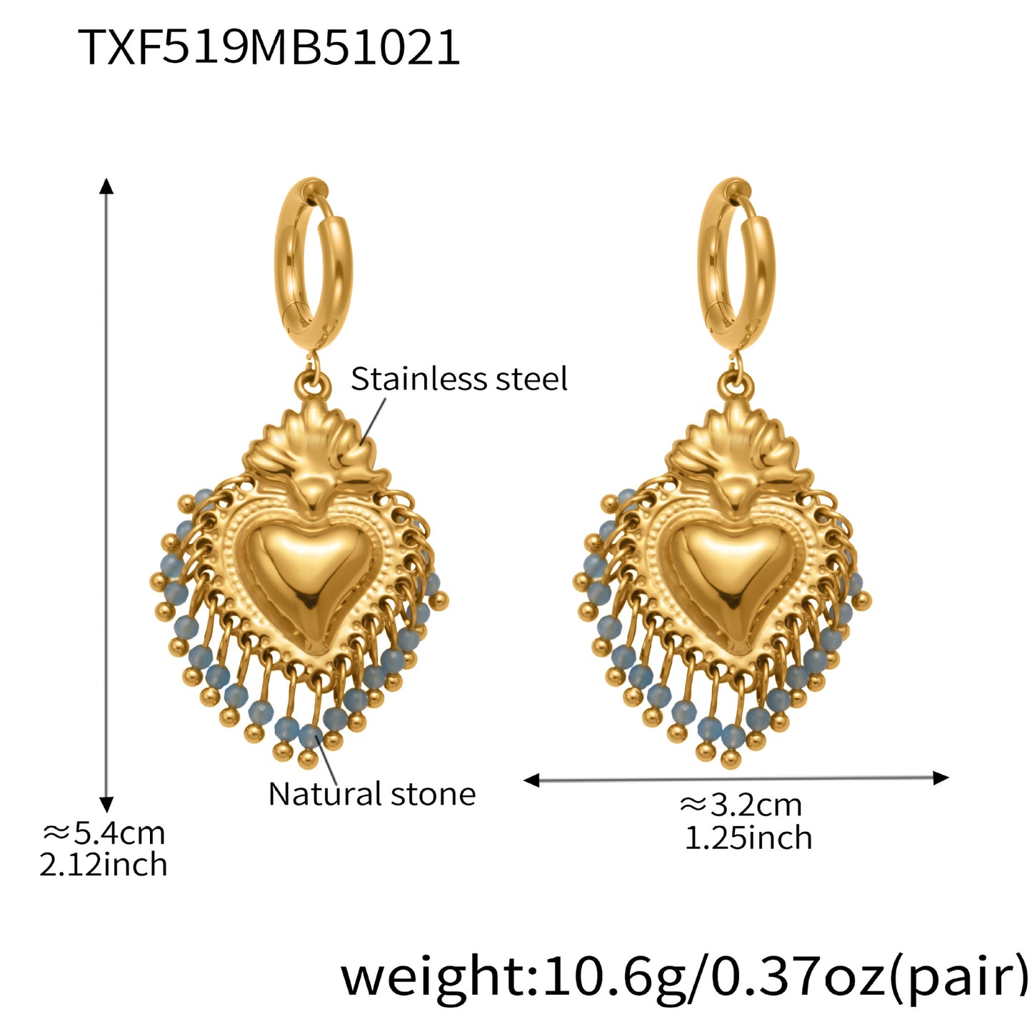 Sacred Heart Milagro Charm Jewelry Sets