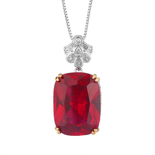 Radiant Cut Multi-Color Crystal Pendant Necklace