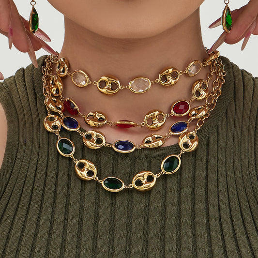 Pig Nose Glass Jewelry Sets