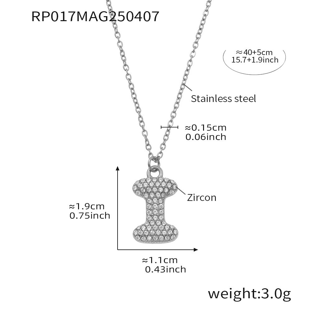 Pave Crystal Bubble Initial Necklace