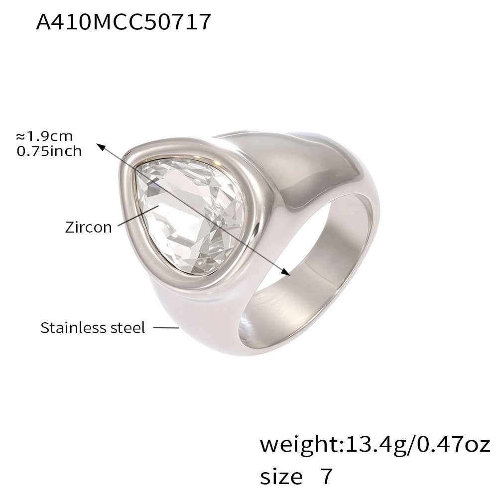 Luxe Chunky Teardrop Crystal Rings