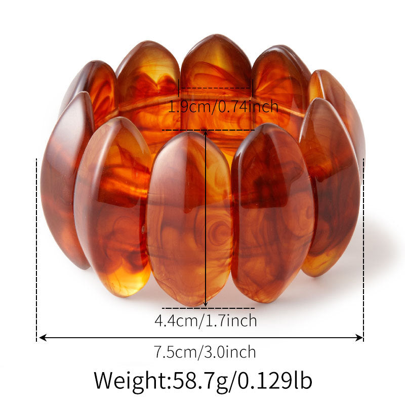 Bold Marbled Resin Chunky Link Bracelet