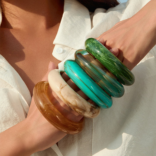 Irregular Resin Chunky Bangles Collection