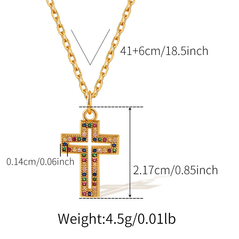 Kollektion von Halsketten mit Kristallkreuzanhänger 