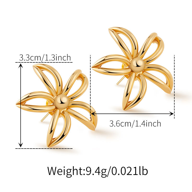 Abstract Flower Petal Statement Earrings