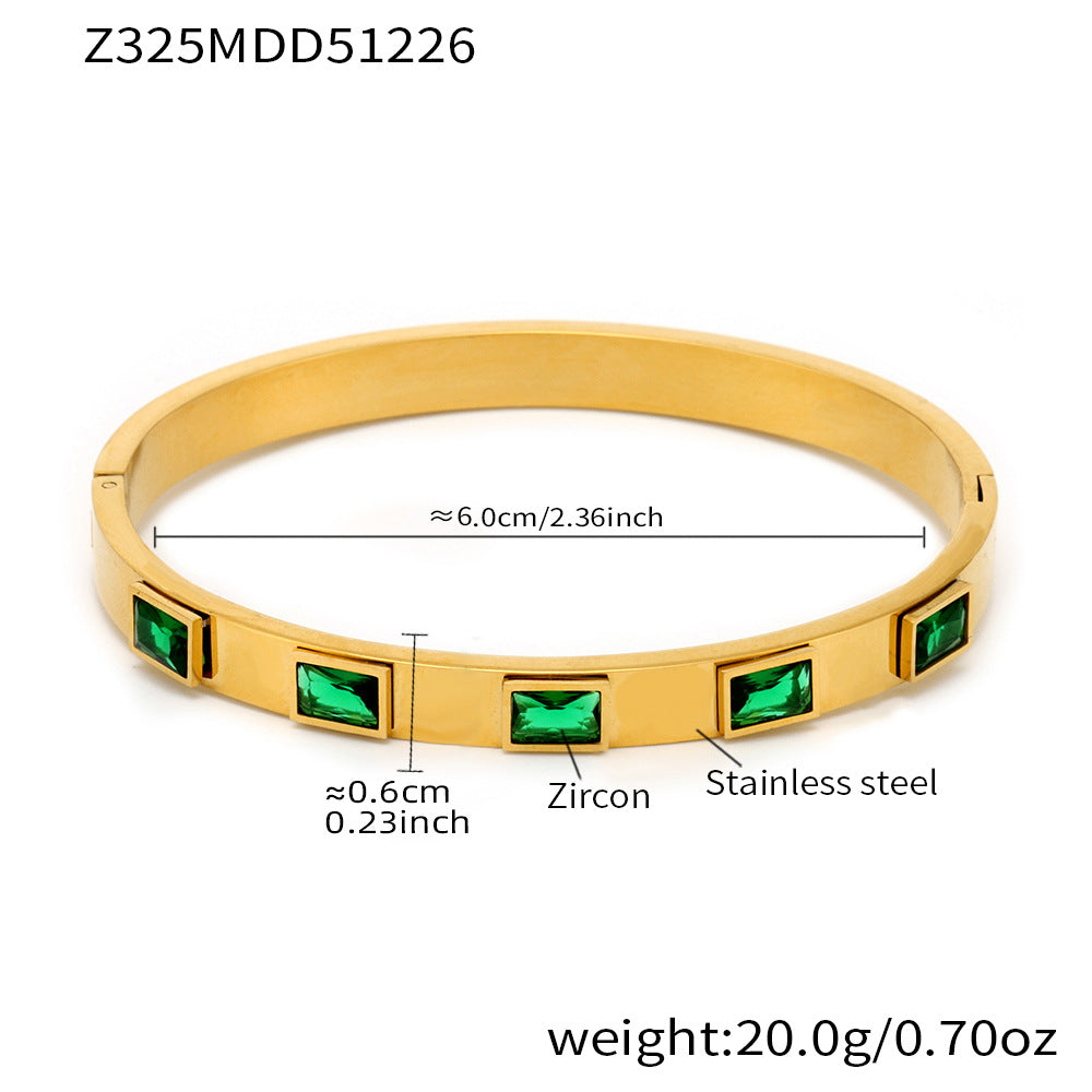 Vintage Emerald Geometric Bangles