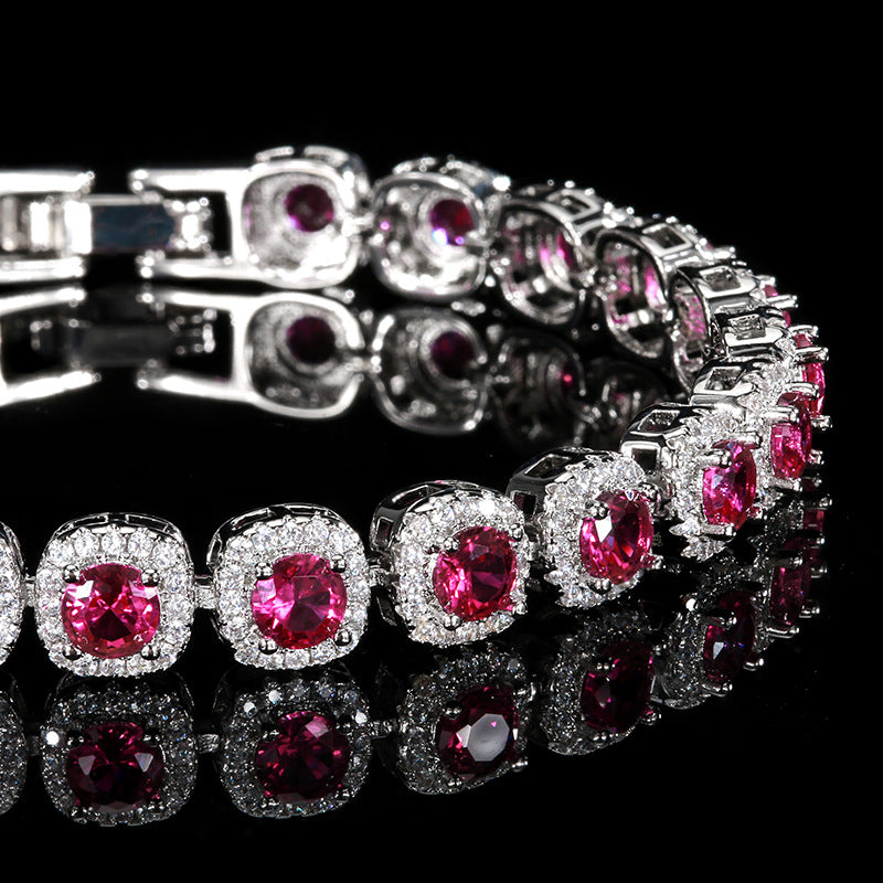 Luxurious Halo Gemstone Tennis Bracelet Collection