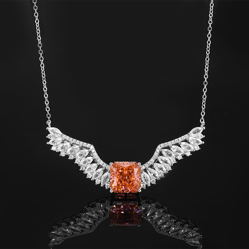 Ethereal Angel Wings Gemstone Necklace in Radiant Colors