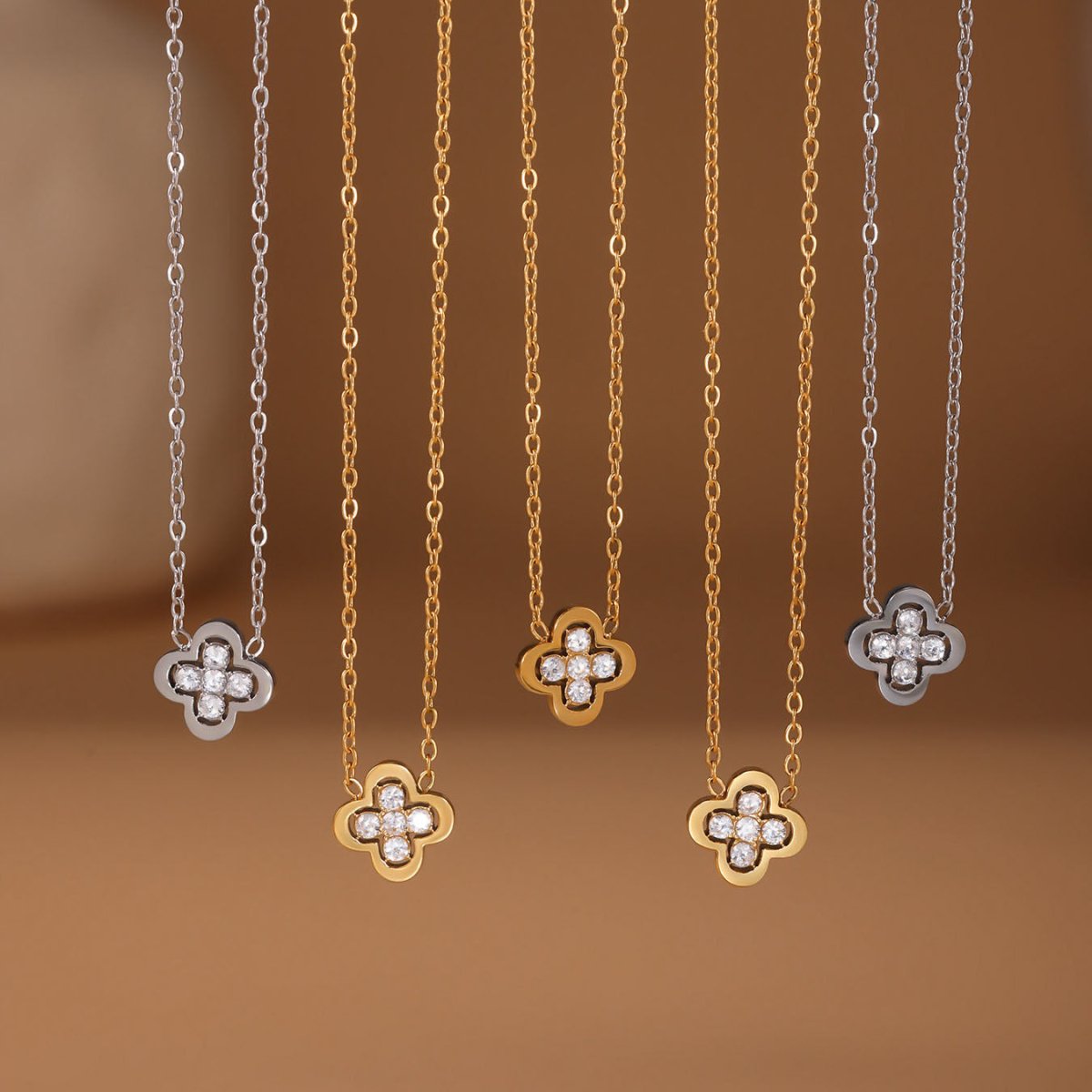 Lucky Clover 5A Zircon Titanium Jewelry Sets - Shuling Jewelry