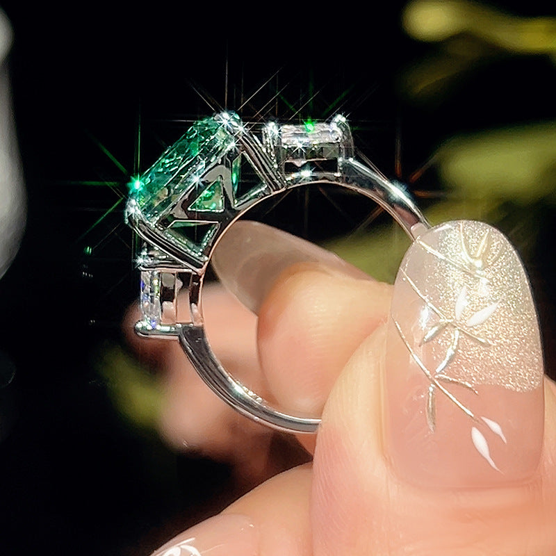 Radiant Emerald Green Cushion Jewelry Collection