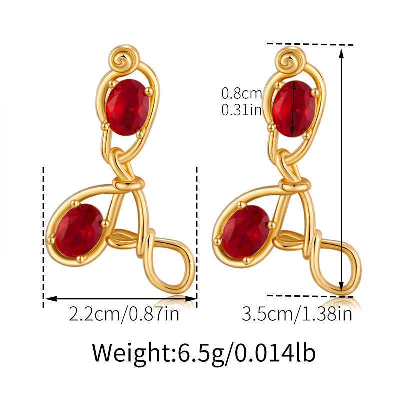 Romantic Sparkling Gemstone Heart Earrings