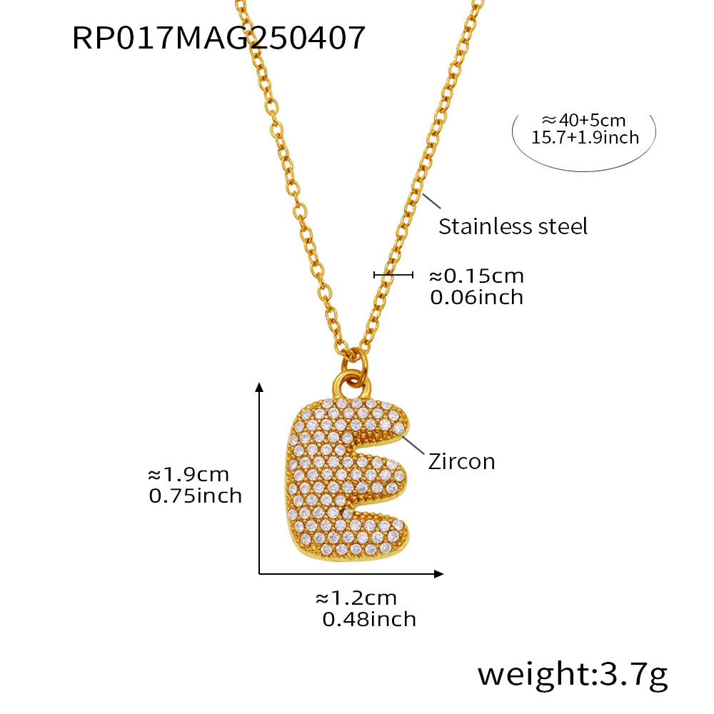 Pave Crystal Bubble Initial Necklace