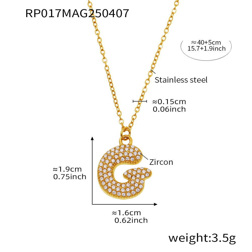 Pave Crystal Bubble Initial Necklace