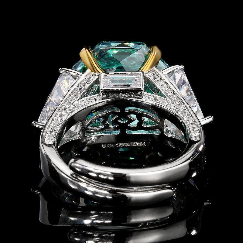 Elegant Rose Faceted Gemstone Ring With Trillion Accents